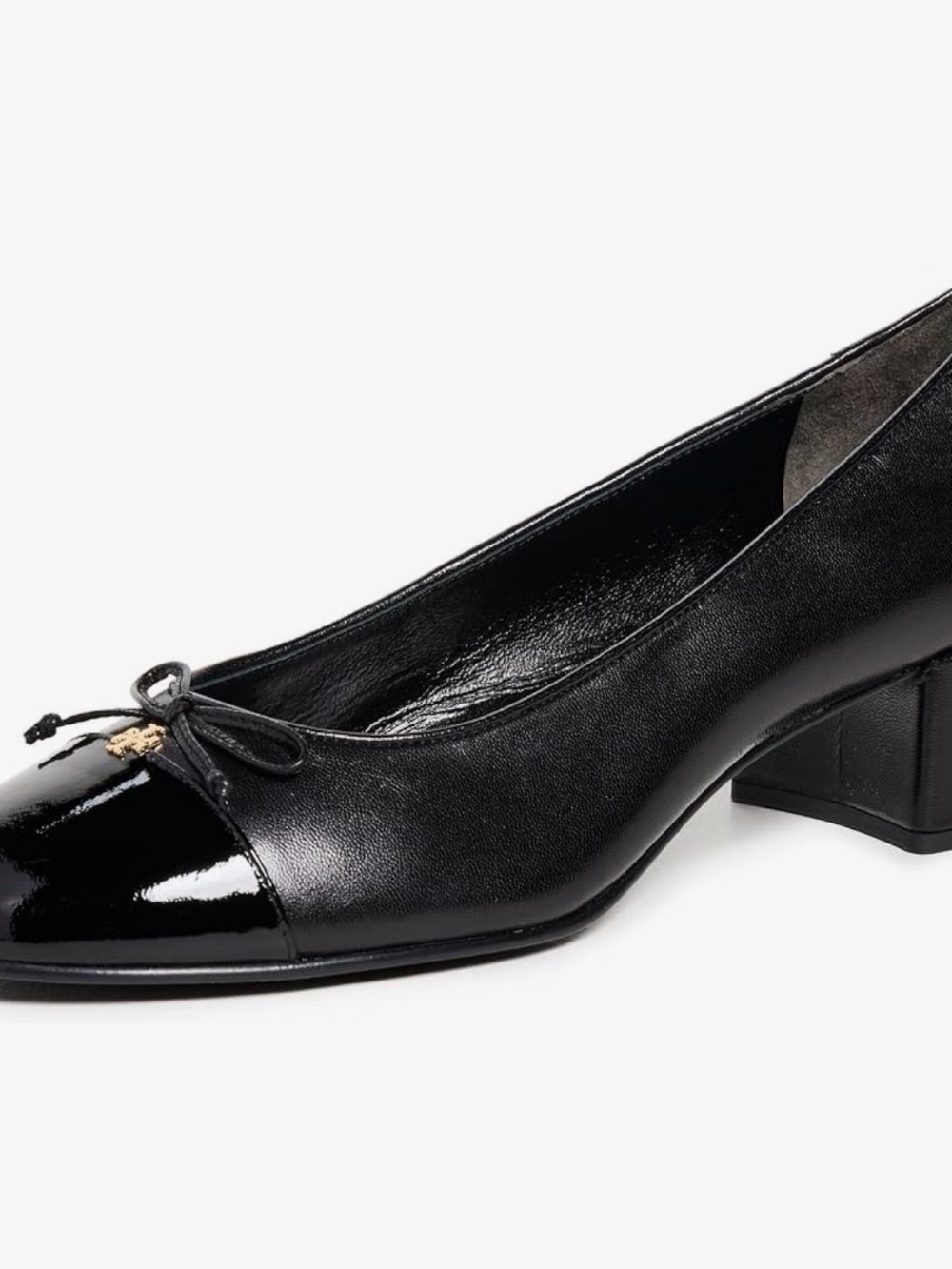 Tory Burch Women's 45mm Cap Toe Pumps, Perfect Black Size 10